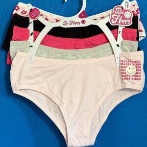 BRAND NEW ~ NWT $40.00 ~ BE HAPPY 5 PACK COTTON UNDIES / PANTIES SIZE L / LARGE